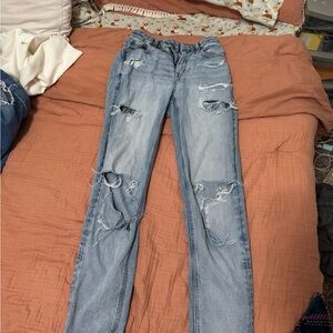 American Eagle Outfitters Light Blue Distressed Skinny Jeans